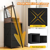 EnHomee Vertical Dresser for Bedroom 6-Drawer LED Dressers & Chest of Drawers Sturdy Bedroom Dressers with Grid for Living Room,Closet,Entryway,Dorm,Rustic Brown EnHomee