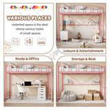 Garvee Loft Bed Twin Size with Ladde and Arched Guardrail, Heavy Duty Metal Loft Bed Frame for Kids and Adults, Sturdy Steel Slats Support, Small Space Saving Design, No Box Spring Needed, Pink Garvee