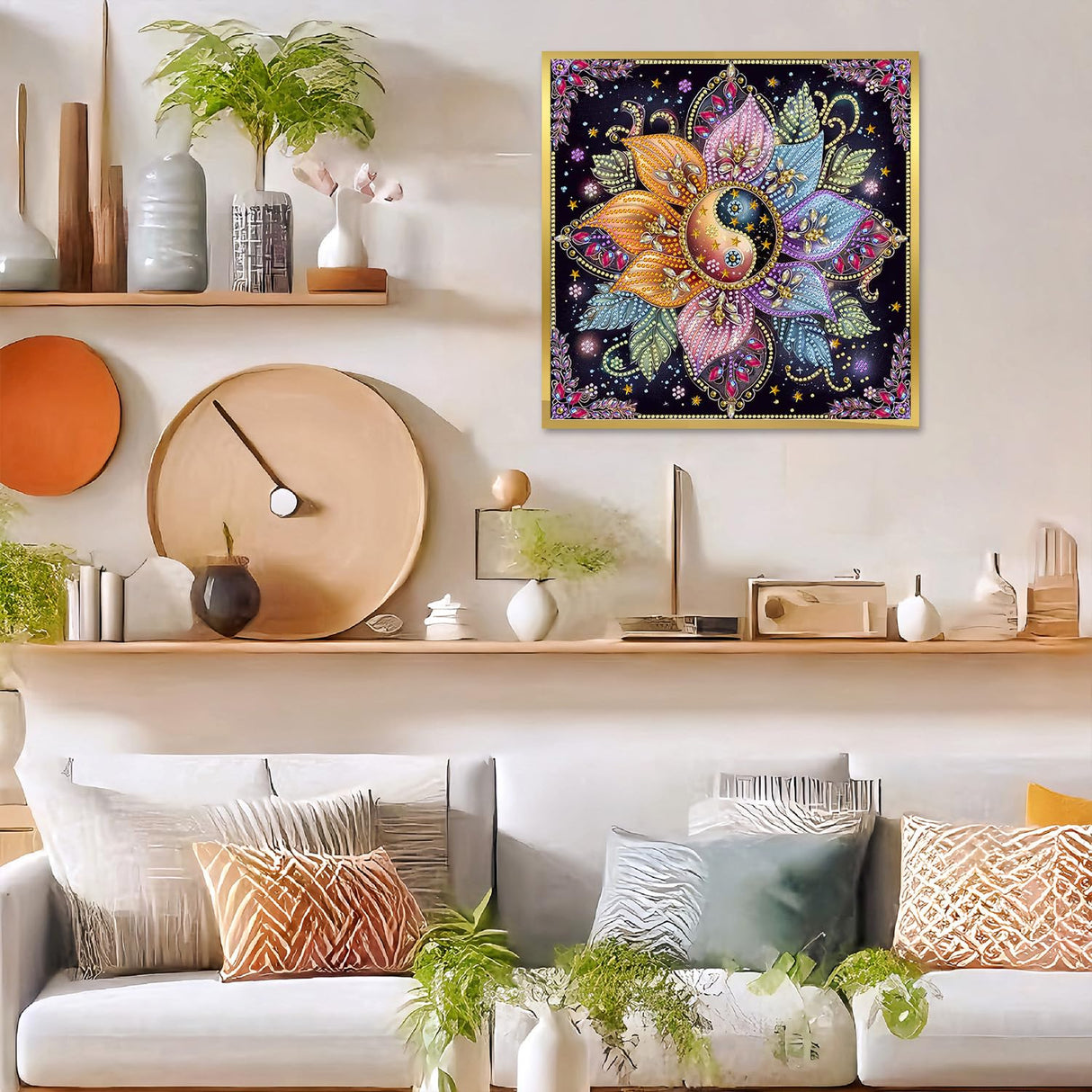 Mandala Special Shape Diamond Painting Kits- Flower Crystal Art Diamond Art Kits for Adults, 5D Rhinestone Painting for Gift Home Wall Decor(12x12inch) GOUGOUFAFA