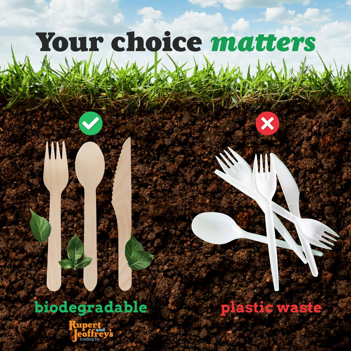 100 Pcs 6 Inch Wood Spoons Rupert and Jeoffrey's Trading Co.