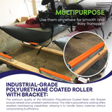 Ultimation 2 Pack Polyurethane Coated Roller with Bracket - Conveyor Rollers for Smooth Material Handling, Durable Construction - 1.5" Diameter Roller - 10" Between Frame, 9-7/16" Tube Length - 2 Set Ultimation
