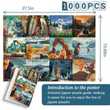 Cat Puzzles for Adults 1000 Pieces and up, National Parks Puzzle Series Kitty Travels Yellowstone Glacier, PICKFORU Funny Cat Jigsaw Puzzles as Home Decor PICKFORU