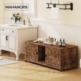 MAHANCRIS Cat Litter Box Enclosure for 2 Cats, 47.2" Hidden Cat Litter Box Furniture with Double Room, Wooden Cat Washroom with Scratching Board, Indoor Cat House End Table, Rustic Brown CWHR1201 MAHANCRIS