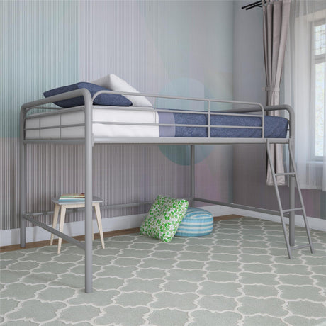 DHP Jett Junior Full Metal Loft Bed, Silver DHP