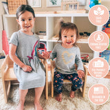 Montessori Weaning Table and Chair Set - Solid Wooded Toddler Table - Cube Chairs for Toddlers - Real Hardwood - Kids Montessori Furniture Montessori & Me