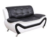 Beverly Fine Furniture 3 Piece Aldo Modern Sofa Set, Black/White Beverly Fine Furniture
