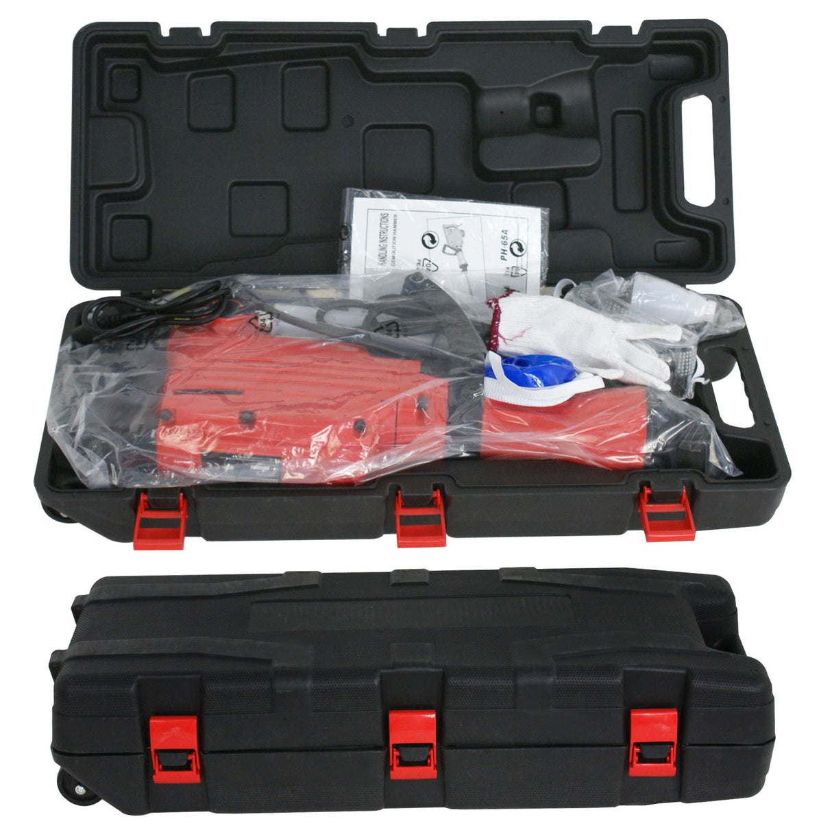 ZENY 2200W Heavy Duty Electric Demolition Jack Hammer Concrete Breaker Drills w/Case, Gloves 2 Chisel 2 Punch Bit Set ZENY