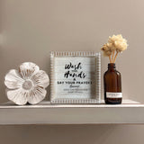 Boho Farmhouse Wooden Framed Bathroom Decor Signs, Funny Restroom Decorative Plaque Small Cute, Toilet Rules Shelf Decoration (Wash Your Hands) ZLFart