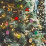 300 Pieces Unfinished Mini Wooden Christmas Ornaments DIY Wooden Christmas Ornaments Mini Blank Wood Slice Cutout Christmas Craft for Holiday Winter Xmas Tree Hanging Decoration DIY Craft,30 Styles AWIZOM