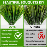 MAQIHAN 10 Artificial Grass Plant Outdoors - Faux Grass Fake Wheat Grass Decor Artificial UV Resistant Outdoor Plants Plastic Grass Outside Weed Plant Artificial Greenery for Porch Decorative MAQIHAN