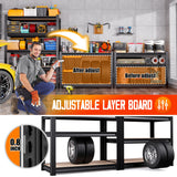 71"H Garage Shelving-5 Tier Garage Storage Shelves,Adjustable Heavy Duty Metal Shelving Unit and Storage Large Rack,Utility Steel Shelf For Warehouse Industrial Pantry Basement Organizers 71"x32"x14" JOJUOU