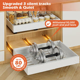 2 Pack 16.5" Deep Pull Out Cabinet Organizer, Upgrade 3 Slide Rails Slide Out Drawers for Kitchen Cabinets, Adjustable Width (12.2"-20.4") Pull Out Drawers for Frameless Cabinets lockincar