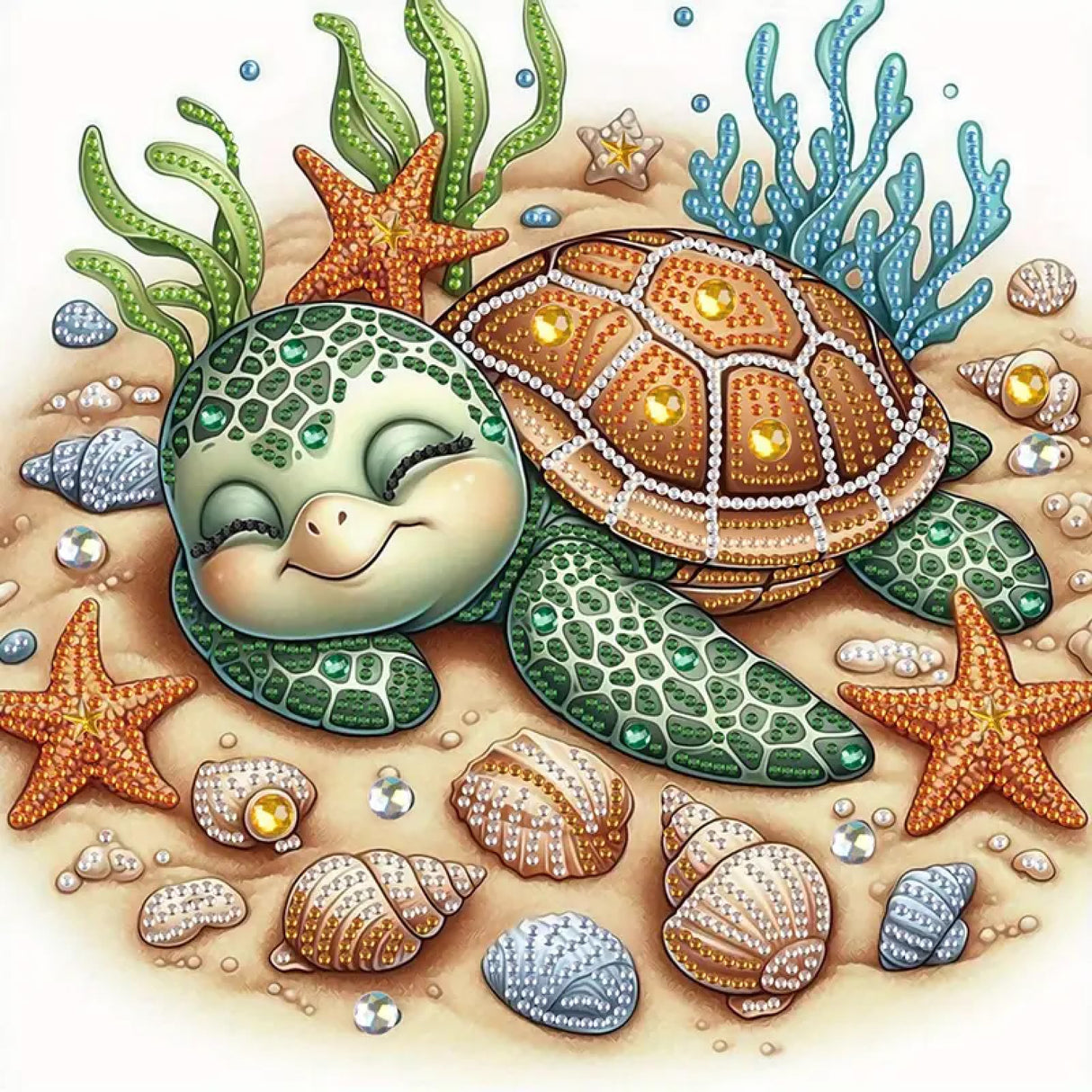 STGLCR Sea Turtle Special Shape Diamond Art Kits for Adults,5D Animal Diamond Painting Kits for Beginner,Diamond Dots Gem Art Crystal Painting Kits for Home Wall Decor Gift 12 X 12Inch STGLCR