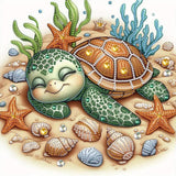 STGLCR Sea Turtle Special Shape Diamond Art Kits for Adults,5D Animal Diamond Painting Kits for Beginner,Diamond Dots Gem Art Crystal Painting Kits for Home Wall Decor Gift 12 X 12Inch STGLCR