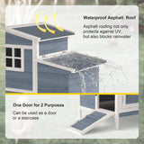 GOJOOASIS Chicken Coop for 2 Chickens Outdoor Rabbit Hutch Chicken House Cage with Ramp & Nesting Box for Small Animals (Grey) GOJOOASIS