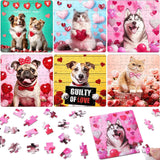Asoulin Valentine Day Gifts for Kids, 24 Packs Valentine Day Cards for Kids School with Cat & Dog Jigsaw Puzzles Toys Birthday Gifts for Kids Toddler Boys Girls Goodies Bags Classroom Gifts Exchange Asoulin