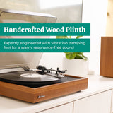 Electrohome Montrose Vinyl Record Player 2-Speed Belt-Drive Turntable, with Audio-Technica Stylus, Speed Control Motor, Built-in Preamp, Wood Plinth, Anti-resonant Platter, Auto-Stop (RR35) Electrohome