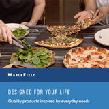 4-Pack Ceramic Pizza Stones - Make Restaurant-Quality Pizza Right at Home - Easy to Use - Durable up to 500℉ - 100% Black Cordierite - 11.75” Diameter Maplefield