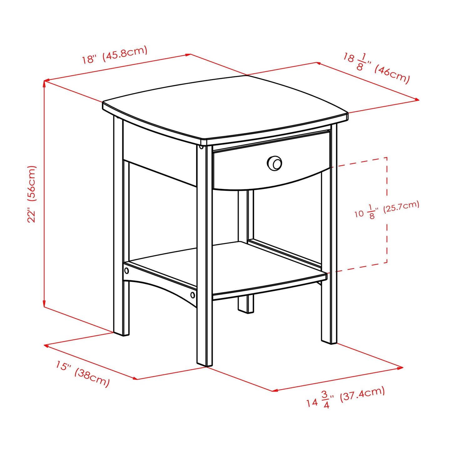 Winsome Wood Claire Accent Table, White