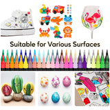 Pagather 48 Colors Acrylic Paint Markers, Dual Tip with Fine Tip and Brush Tip Pens for Stone, Wood, Calligraphy, Canvas, Ceramic, Metal, Glass, Rock Painting, DIY Crafts Pagather