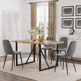 5 Piece Dining Table Set,Kitchen Dining Table Set for 4,Modern Rectangle Wooden Dining Table and Fabric Dining Chairs Set for 4 Ideal for Kitchen Dining Room Hilknen