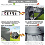 COBIZI 10x30 Pop up Canopy Tent 10x30 Canopy with 8 Sidewalls Waterproof Heavy Duty Commercial Canopy Tent for Parties Outdoor Tent Garden Gazebo Tent, Carry Bag with Wheel(10x30ft, Gray) COBIZI