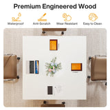 Tribesigns Square Conference Table, Modern 35.4-Inch Small White Business Meeting Table for Office Meeting Room Tribesigns