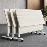 HSHBDDM Folding Conference Table Foldable Meeting Tables, Conference Rooms Training Rooms Flip Top Mobile Training Table, Rolling Meeting Table with Caster Wheels, Suitable for Office,Meeting Room HSHBDDM