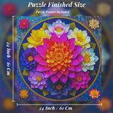 Bgraamiens Puzzle- Colorful Mandala Puzzle for Adults 1000 Pieces,Beautiful Floral in Water Drops Jigsaw Puzzle,Art Puzzle for Mandala Lovers Bgraamiens