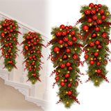 Lineshading 2 Pcs 36'' Pre Lit Artificial Christmas Teardrop Swag Christmas Teardrop LED Prelit Light up Christmas Wreaths Swag Christmas Garland Swag with Red Berries Indoor Outdoor Hanging Decor Lineshading