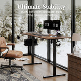 Monomi Electric Standing Desk, 71 x 31.5 inches Height Adjustable Desk, Ergonomic Home Office Sit Stand Up Desk with Memory Preset Controller (Rustic Brown Top/Black Frame) Monomi