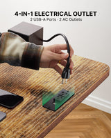 Marsail Standing Desk Adjustable Height with 4-in 1 Electical Outlet, L Shaped Electric Standing Desk (63x55 inch, Rustic) Marsail