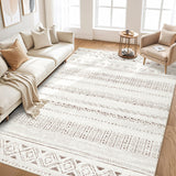 cotiled Area Rugs for Living Room Washable Living Room Rug Soft Neutral Indoor Floor Carpet Non-Slip Stain Resistant Modern Boho Rugs for Bedroom Dining Room Kids Room Nursery Office Home Brown cotiled