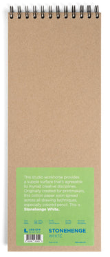 Legion Stonehenge Wired Pad, Cotton Deckle Edge Paper, 6 X 1 5 inches, White, 32 Sheets LEGION
