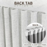 Joydeco 100% Greyish White Blackout Curtains 108 inches Long Linen Curtains 2 Panels Set Burg for Bedroom Living Room Blackout Darkening Thermal Insulated Back tab RodPocket(52x108 inchGreyishWhite) Joydeco