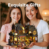 Flever Dollhouse Miniature DIY House Kit Creative Room with Furniture for Romantic Artwork Gift (Holo Magic City) Flever