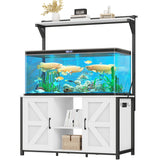 YITAHOME 120 Gallon Fish Tank Stand with Power Outlets, Heavy Duty Metal Large Aquarium Stand with Cabinet, Reptile Tank Turtle Terrariums Table for Fish Tank Accessories Storage,1100LBS Capacity YITAHOME