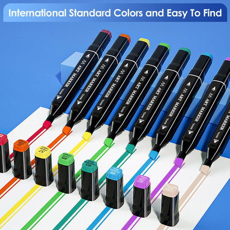 Banral 60 Colors Alcohol Markers Set, Dual Tip Alcohol Based Art Marker for Artists Kids Adult Coloring, Permanent Illustration Sketch Pens for Drawing with Case and Holders Banral