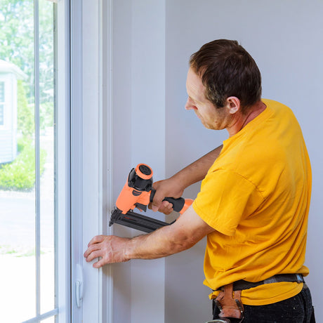 Valu-Air F50Q 18 Gauge Pneumatic Brad Nailer 3/8” to 2” for Cabinet, Trim, Baseboard, Chair Rail, and Finish Work Valu-Air