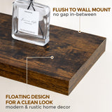 Fun Memories Floating Shelves 48 Inch Long, 9.3 Inch Deep Wall Shelf for Fireplace Mantel, Rustic Farmhouse Wooden Shelves for Wall Decor Bathroom, Kitchen, Office, Rustic Brown, Set of 1 Fun Memories