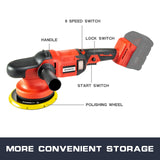 IRONFIST Cordless Orbital Polisher for Milwaukee M18 Battery, Car Polishing Waxer Machine 6inch work disk with brushless motor 6 speeds 750-6800RPM, (No Battery) IRONFIST
