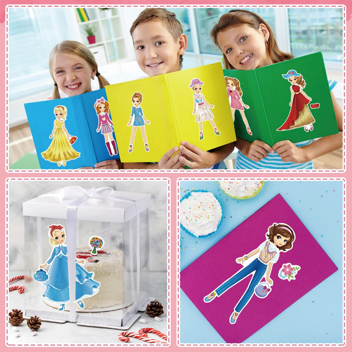 Stickers for Kids, 24 Sheets Dress Up Stickers for Girls, Make Your Own Fairy Princess Sticker, Birthday Party Favor, Classroom Rewards, Art Craft DUJAA