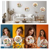 VIVIDOX 4 Sets Embroidery Kit for Beginners with Stitch Video, Flower Cross Stitch Kits for Adults, Starter, Hand Craft Lover Practice with Floral Stamped Pattern, 2 Hoops, 16 Needles, Scissors, Tools VIVIDOX