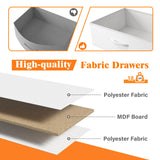 EnHomee Night Stand Set 2 with Charging Station, Tall Nightstand with 5 Drawers, LED Nightstands with USB Ports & Outlets, White Nightstand with Extra Side Bag & Hooks, Side Table, Dresser, Bedroom EnHomee