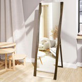 Tanmicoshomy Full Length Mirror with Stand 21x63 Inches, Wood Framed Floor Full Body Mirror for Bathroom Bedroom Living Room,Tempered Glass Shatter-Proof Mirror (21x63 Brown) Tanmicoshomy