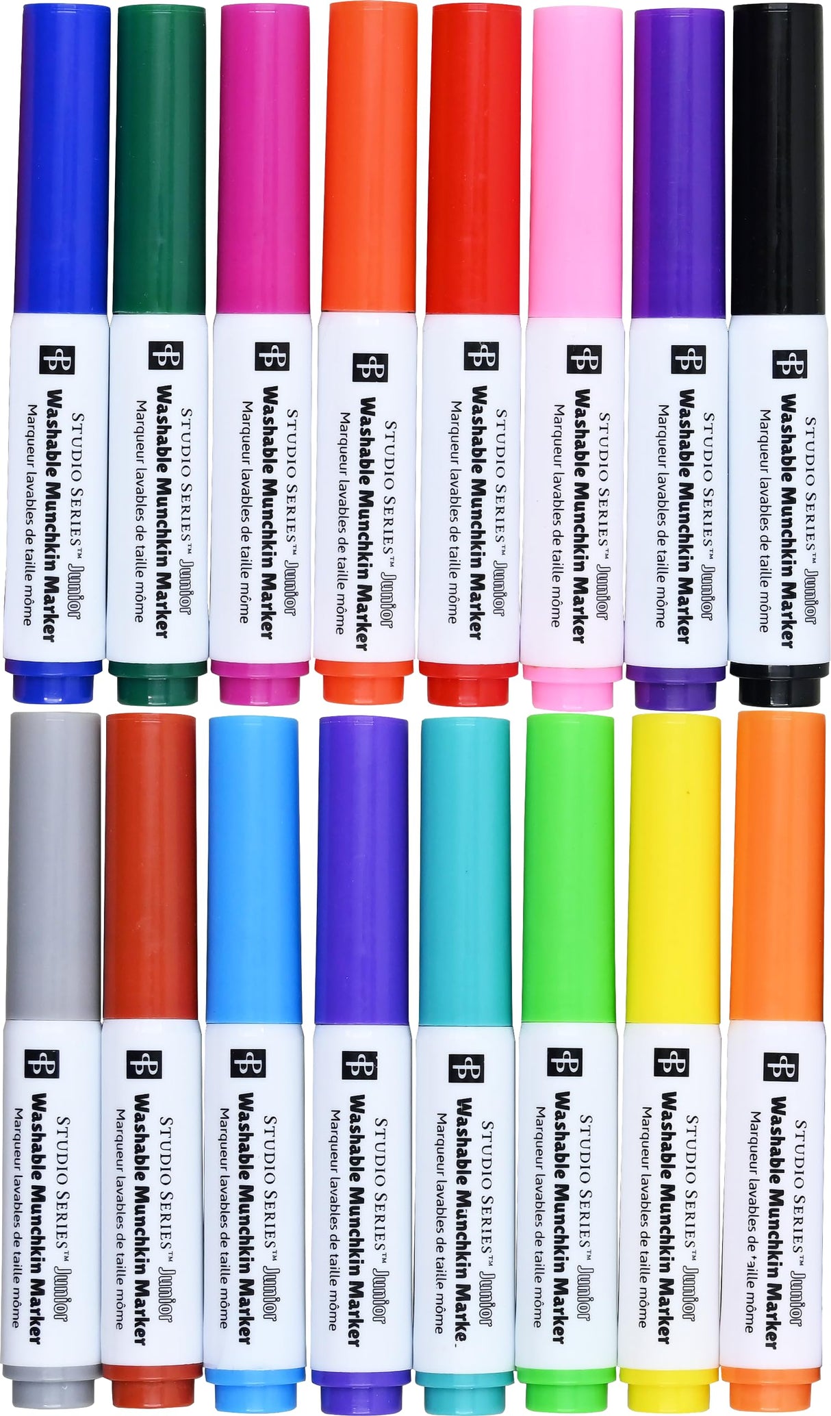 PETER PAUPER PRESS Studio Series Jr. Washable Munchkin Markers (set of 16 easy-to-clean, water-soluble colors) PETER PAUPER PRESS
