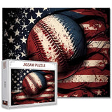 Baseball Jigsaw Puzzle 1000 Pieces Puzzles for Adults,American Flag Jigsaw Puzzles for Challenging Family Activity Games DIY Puzzle for Home Wall Decor Gifts - 20 x 27 Inches Aihonmin