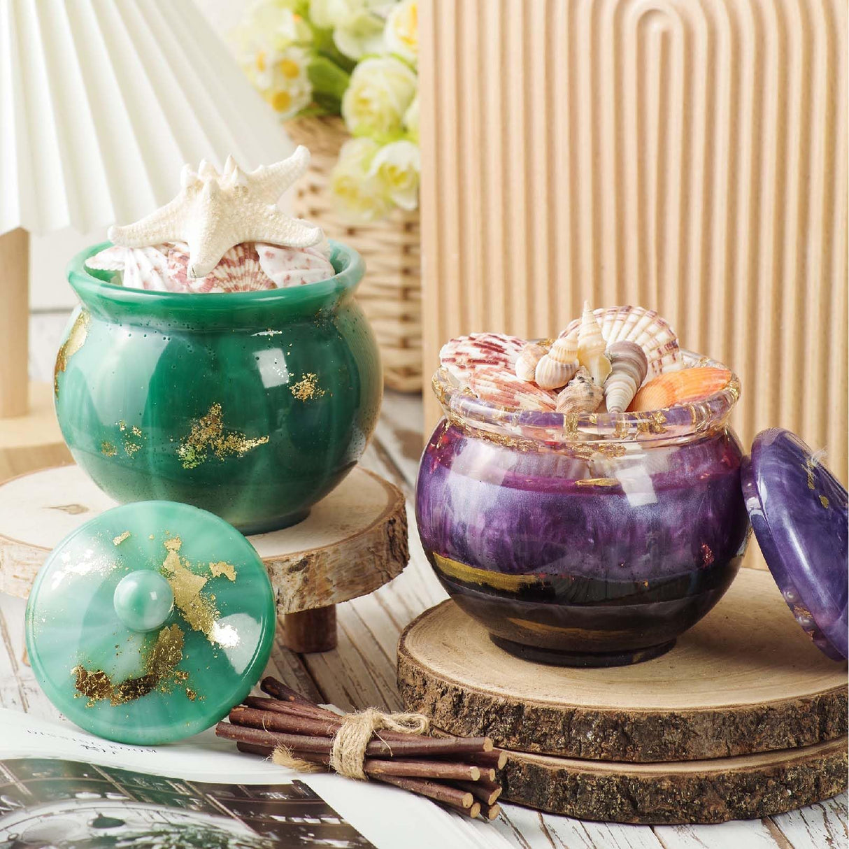 Jar Resin Molds Extra Large, Jars Silicone Molds with Lid for Epoxy Resin Casting for DIY Jewelry Storage Box, Candy Container,Candle Holder, Home Decoration FaitmainX