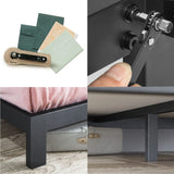 ZINUS Arnav King Metal Bed Frame with Wood Slat Support – No Box Spring Needed, Easy Assembly, Black Zinus