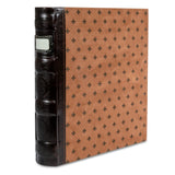 Bellagio-Italia 3-Ring 1" D Ring Binder, Tuscanny Faux Leather - for Documents, File Storage, and Trading Cards, Stores up to 250 Pages, Chestnut Bellagio-Italia